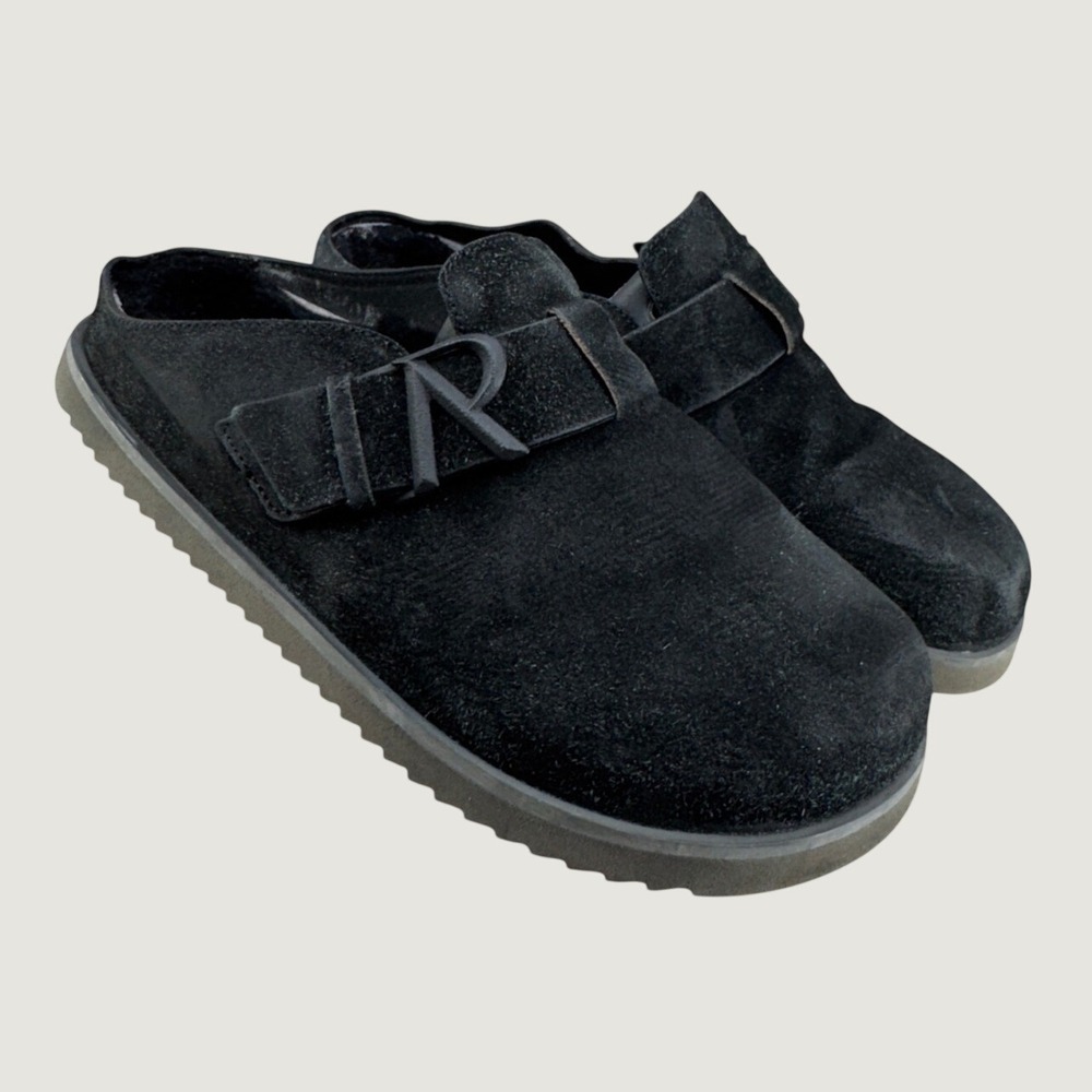 Represent Initial Mules Shearling Clogs‎ 41 7 Black Suede Streetwear Luxury Cozy